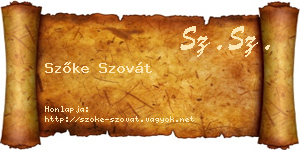 Szőke Szovát névjegykártya